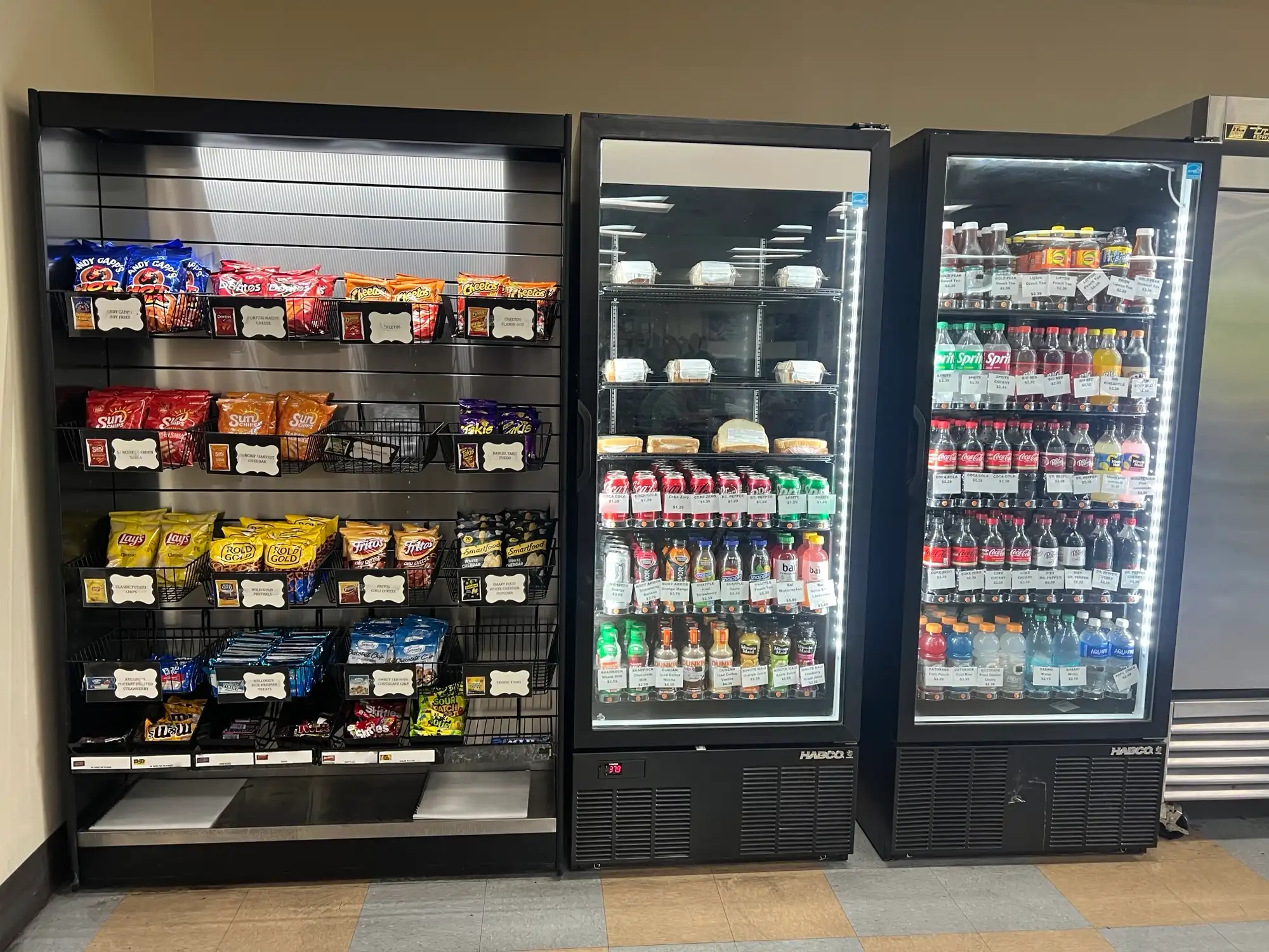 Success Stories 12 Two vending machines and snack market in cafe at Lighthouse for the Blind in San Antonio.